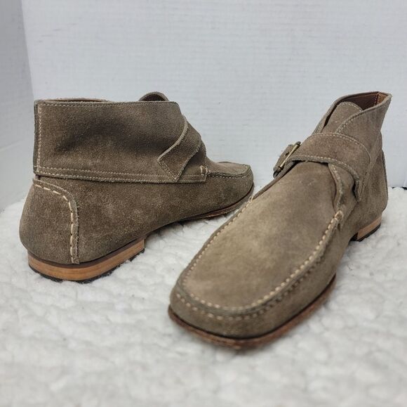 John Varvatos Monk Strap Chukka Boots Men\'s 10.5 Suede Moc Toe Made In Italy main image 10
